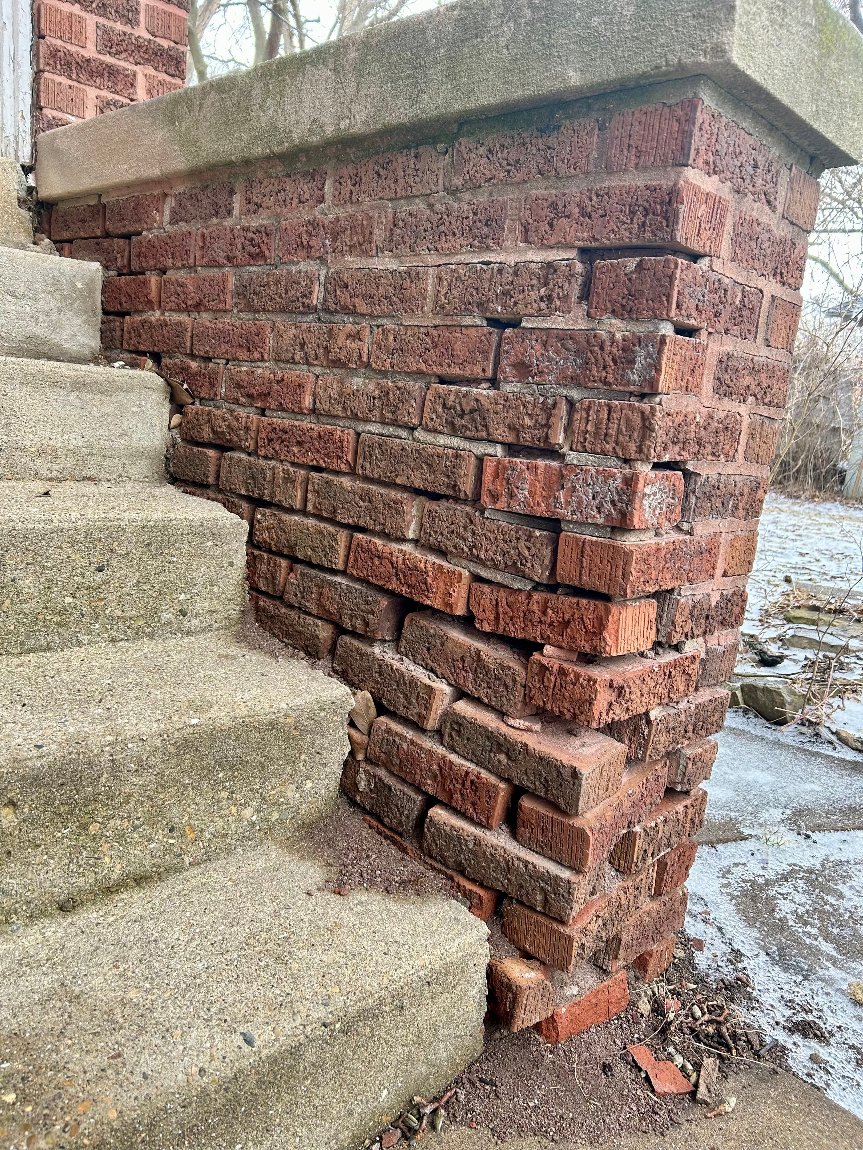 Project Crumbling Brick Wing Wall Rebuilt from the Footing Up image