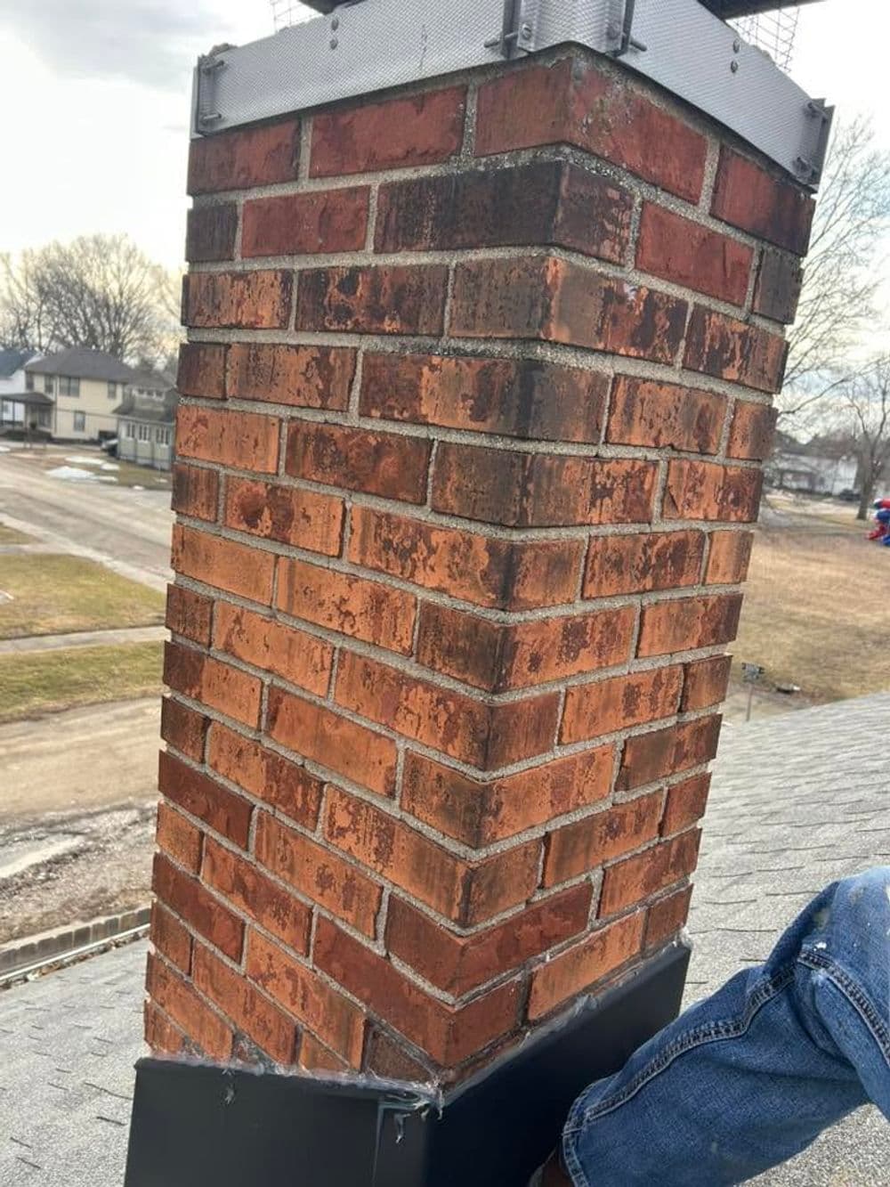 Chimney Grind Tuckpoint and Crown Repair in Clinton IL