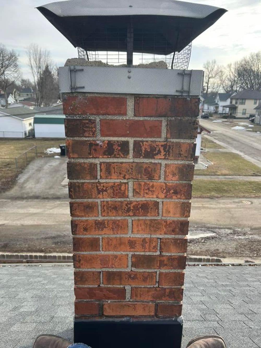 Chimney Grind Tuckpoint and Crown Repair in Clinton IL