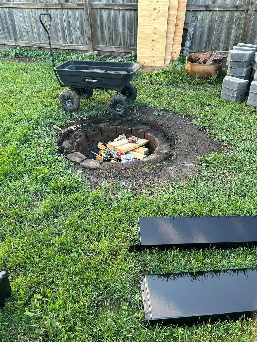 Old Fire Pit Torn Out and Rebuilt Right in Taylorville
