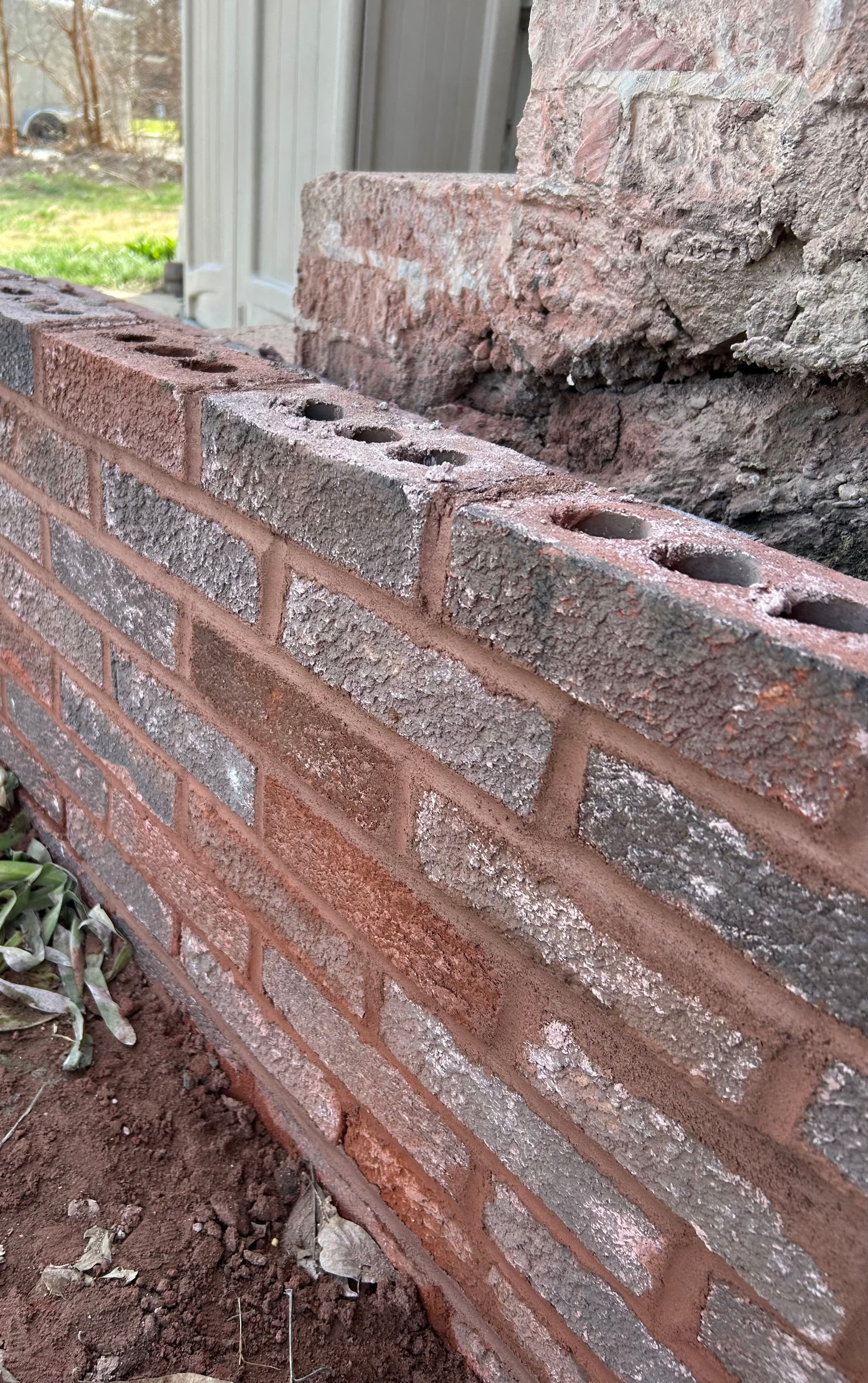 Gallery photos for Crumbling Brick Wing Wall Rebuilt from the Footing Up: Image #6