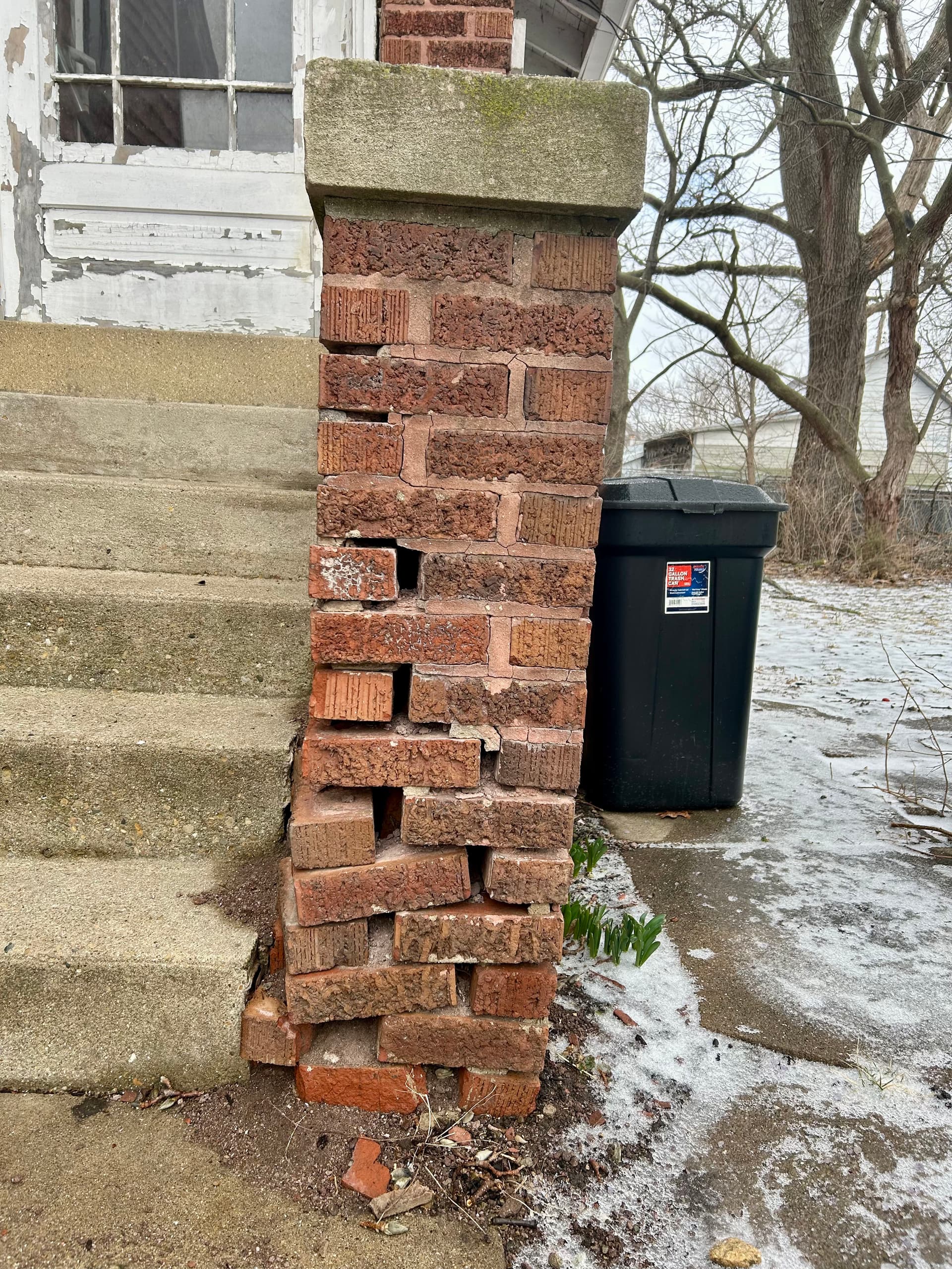 Gallery photos for Crumbling Brick Wing Wall Rebuilt from the Footing Up: Image #1