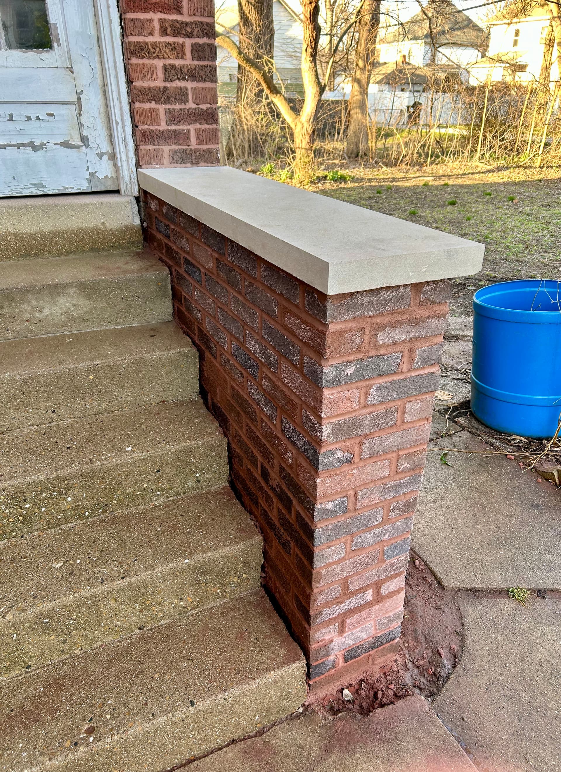 Gallery photos for Crumbling Brick Wing Wall Rebuilt from the Footing Up: Image #9